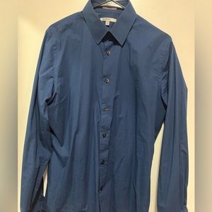 Express Dress Shirt Royal Blue Medium Fitted